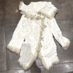 Real Fur Custom Made Vintage White Coat